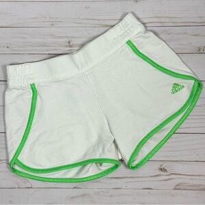 ADIDAS Original Sporty Short in white w/ green trim - size small